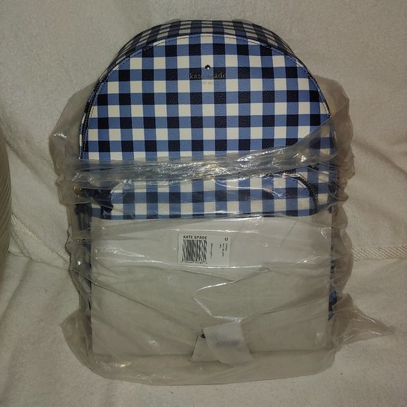 Kate Spade Hartley Backpack, Pattern is Hyde Lane Gingham - Picture 1 of 8